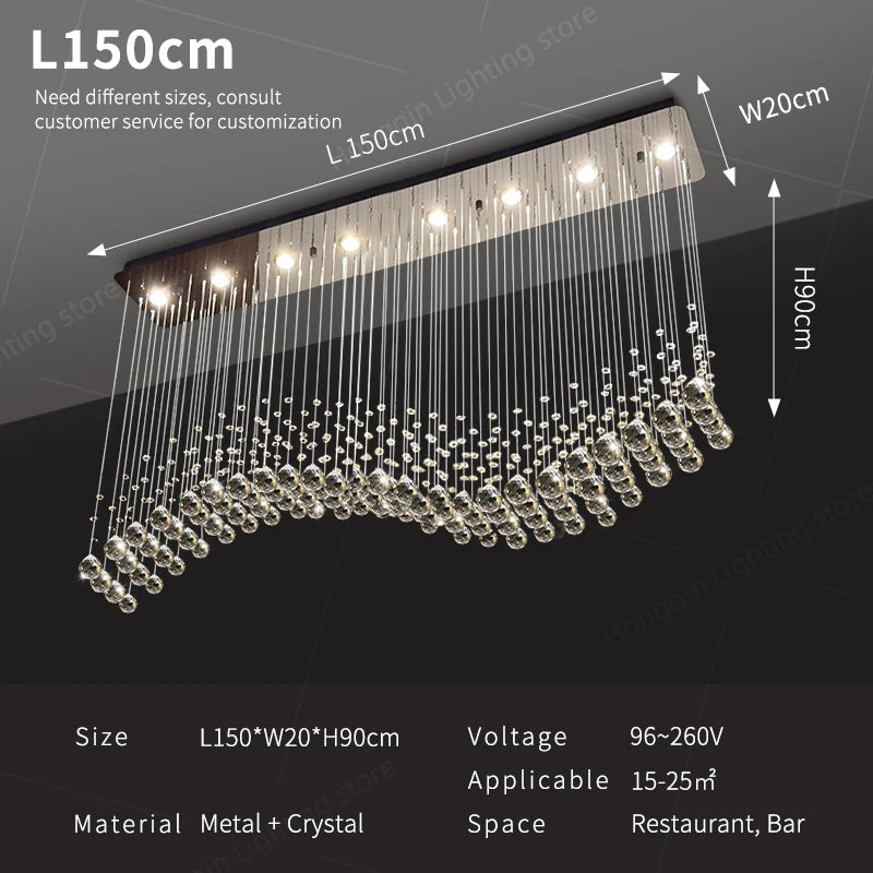 Modern Crystal Pendant Lights For Living Room And Kitchen