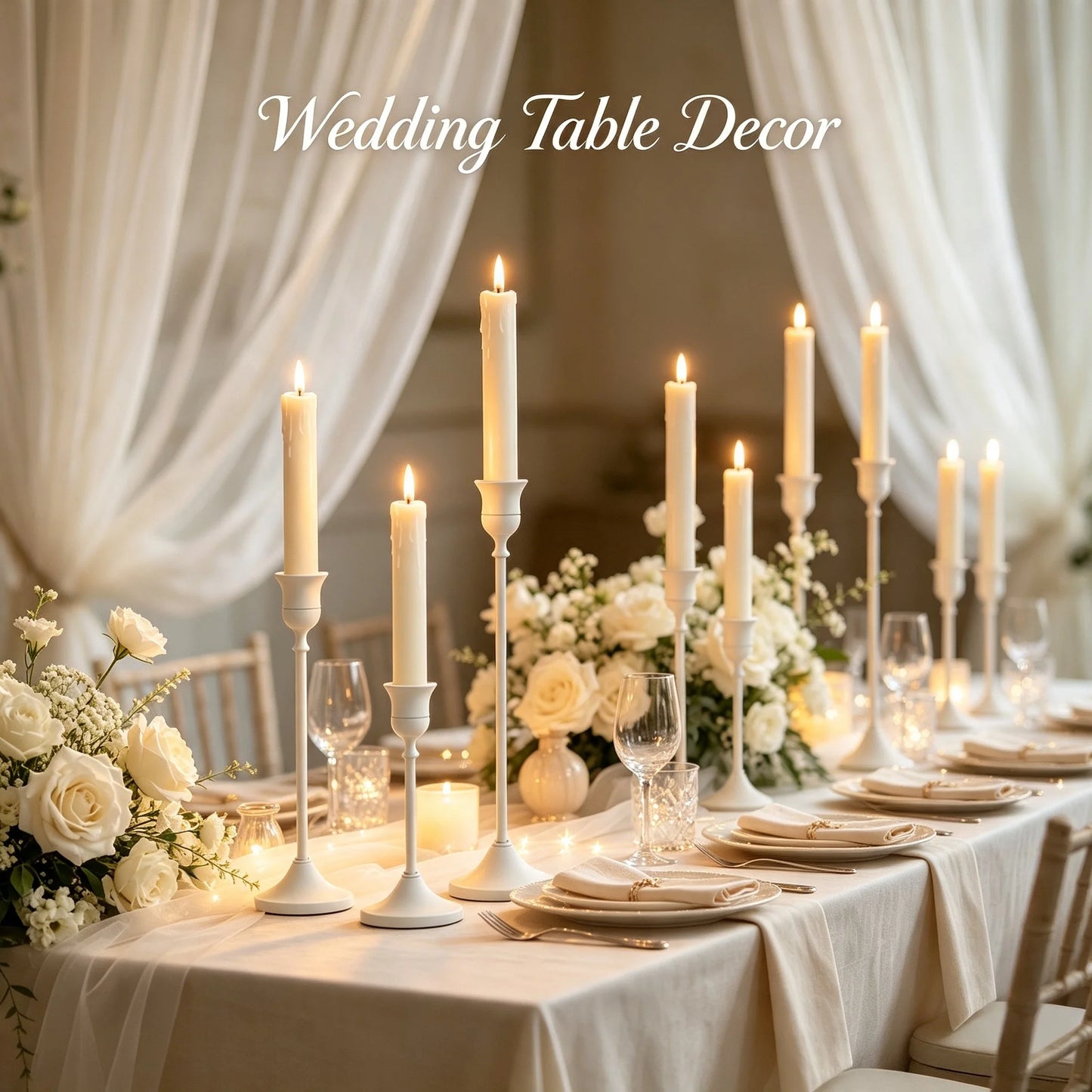 Premium Gothic Metal Candle Stands Set Wedding Table Decor