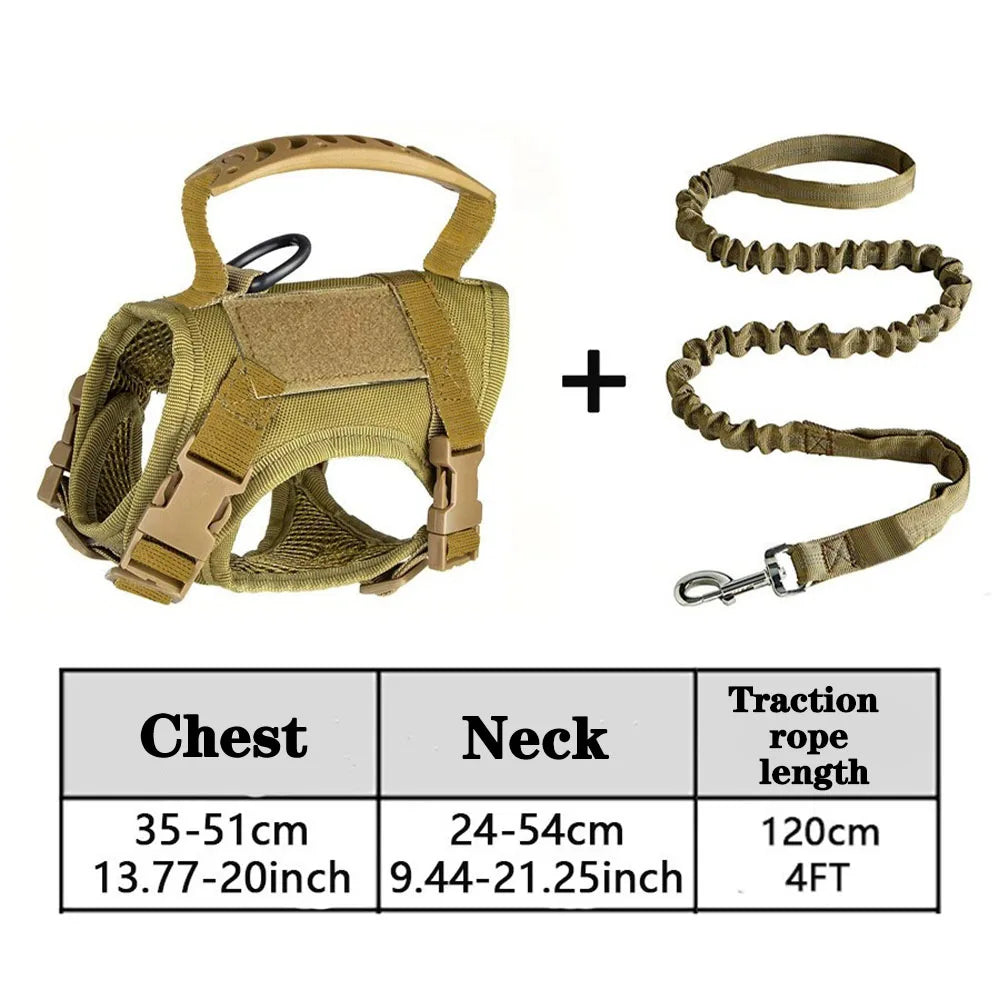 Adjustable Tactical Pet Harness With Breathable Mesh Vest