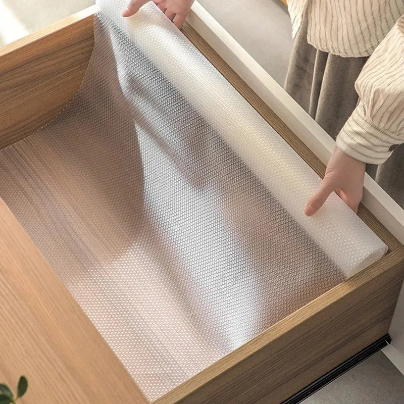 1 Roll For Kitchen Cabinets EVA Waterproof Fridge Pad Cupboard Mat Easy Placemats Non-Adhesive Drawer Liner