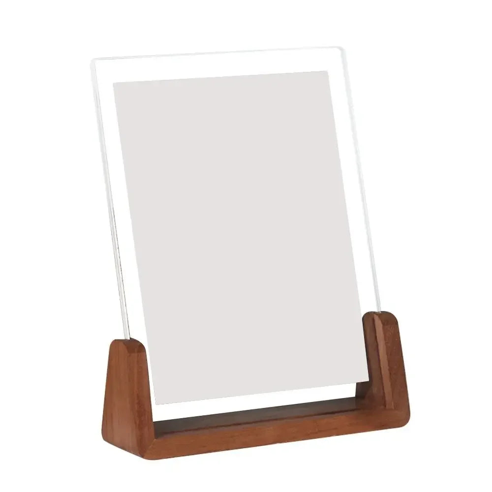 Walnut/Beech Creative Photo Frame Acrylic U Shape Transparent Frame Desktop Wood Wedding Pictures Frame Office Decor