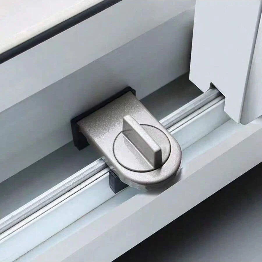 No-Drill Sliding Door Lock, Child Safety Lock for Sliding Windows, High-Rise Anti-Fall Limiter, Anti-Theft Safety Latch