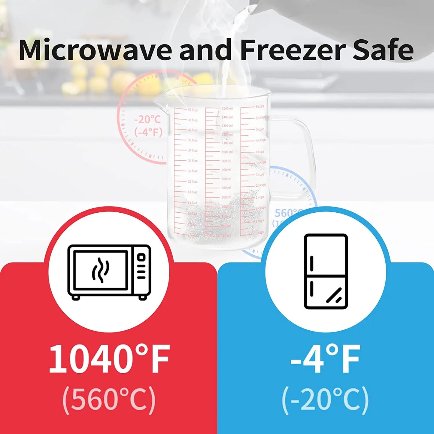 Borosilicate Glass Measuring Cup With Scale For Kitchen