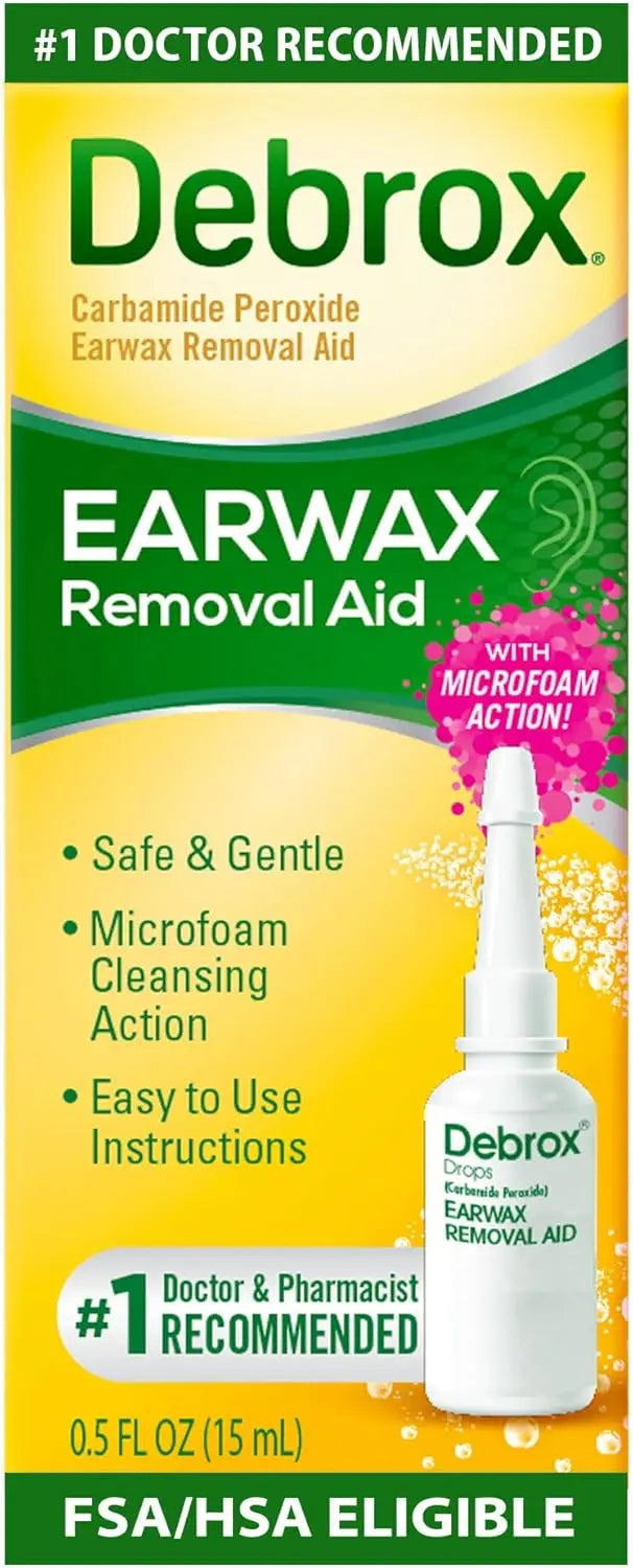 Ear Wax Removal Drops, Gentle Microfoam with Carbamide Peroxide, 0.5 Fl Oz, 2-Pack