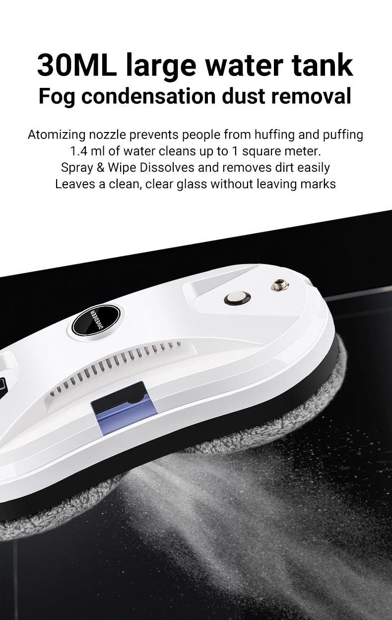 DIVEDEER Intelligent water spray window cleaner with automatic water spray function anti-fall magnetic glass home smart cleaner