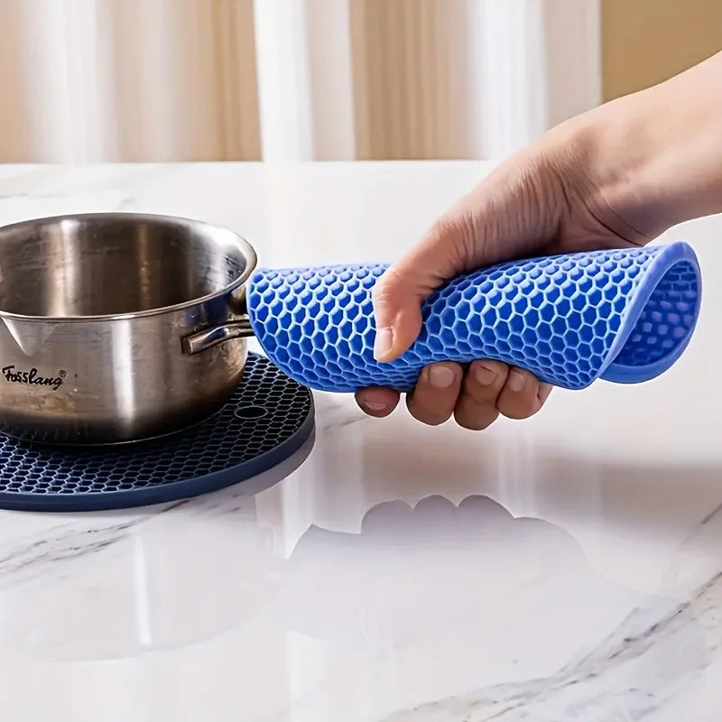 3 Pack Silicone Trivet Pot Mats - Heat Resistant Pot Holders for Hot Pans Pots Table Countertop Spoon Rest Coaster