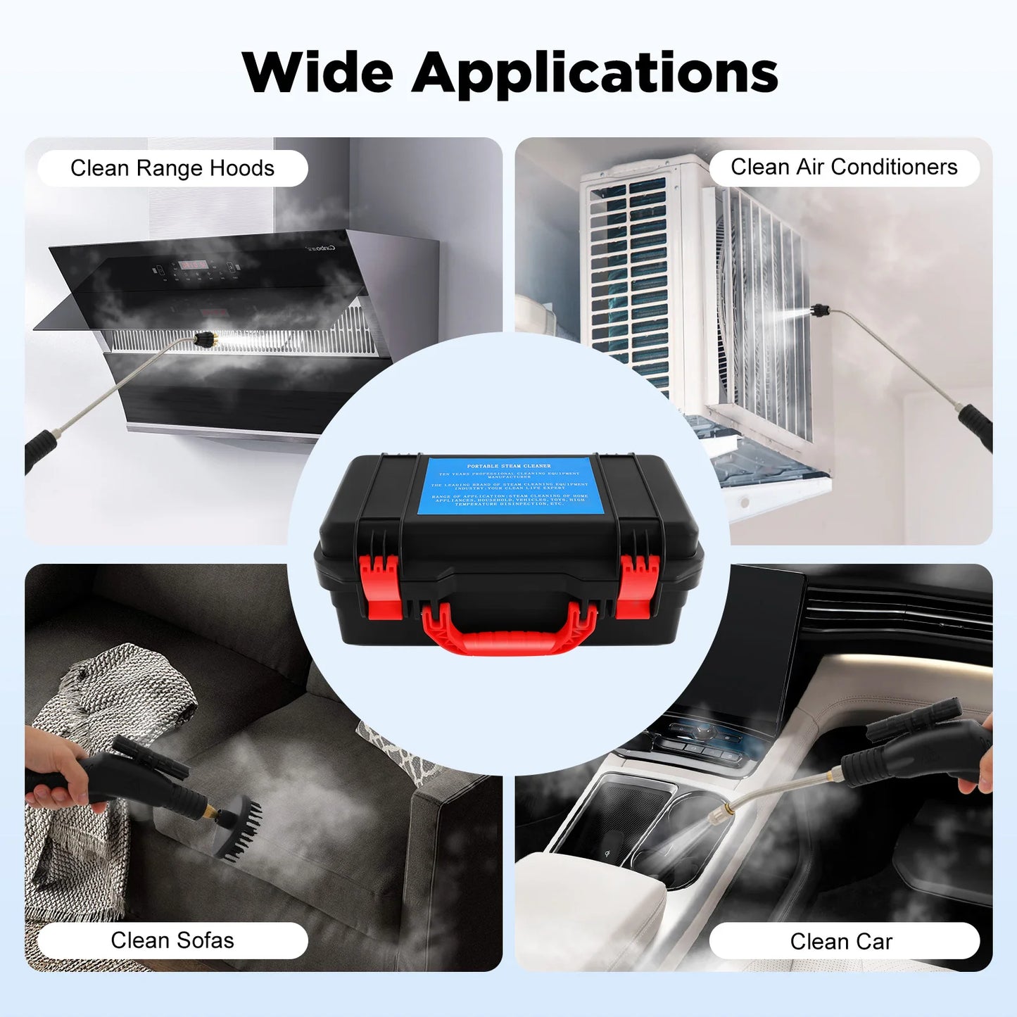 110V/220V High Pressure Steam Cleaner Set Steam Cleaning Machine Portable 6-Gear Cleaner for Car Kitchen Floor Cleaning
