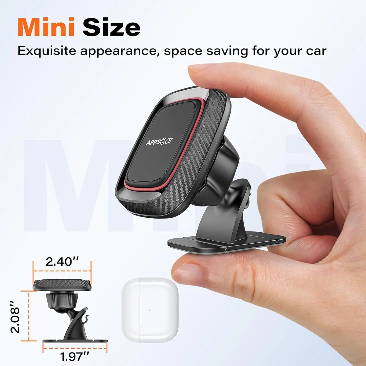 2 Pack Magnetic Phone Holder For Car Dashboard With Strong VHB Adhesive Mounting Requires Metal Plate For Use Compatible With Most 4.7-6.8 Inch Smartphones