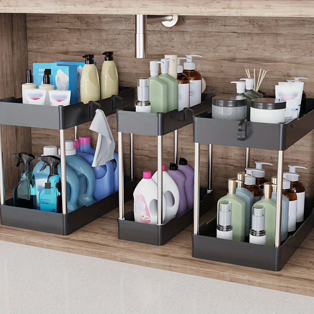 3pcs Under Bathroom Sink Organizers for Countertop Storage