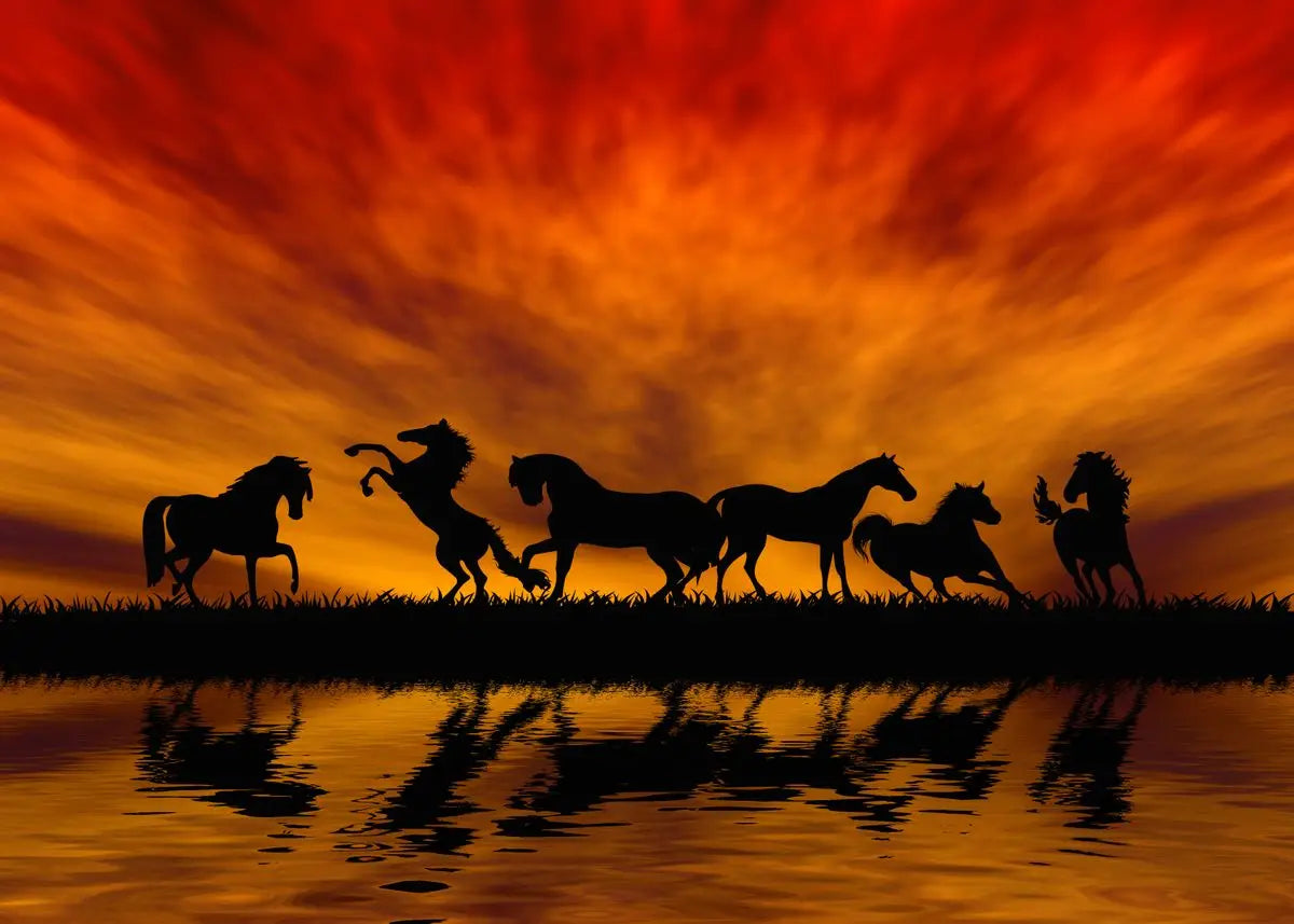 Beautiful Running Horses Canvas Painting Animal and Prints Wall Art Pictures for Living Room Office Home Decor Cuadros