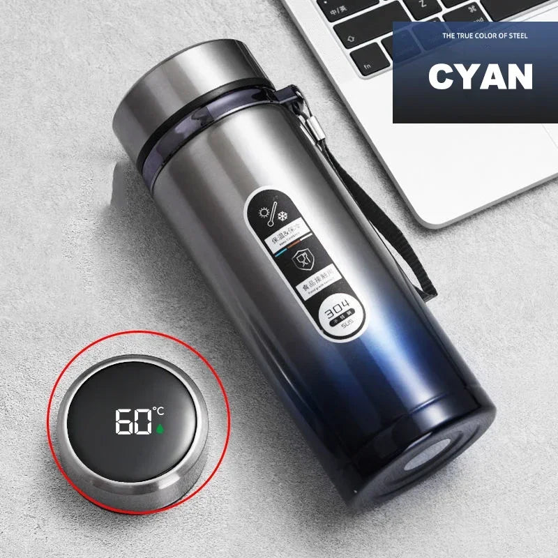 Thermos Sus304 Tea Water Bottle 500ML-1Liter Stainless Steel Vacuum Flask Portable Cups Bottle with LED Temperature Display