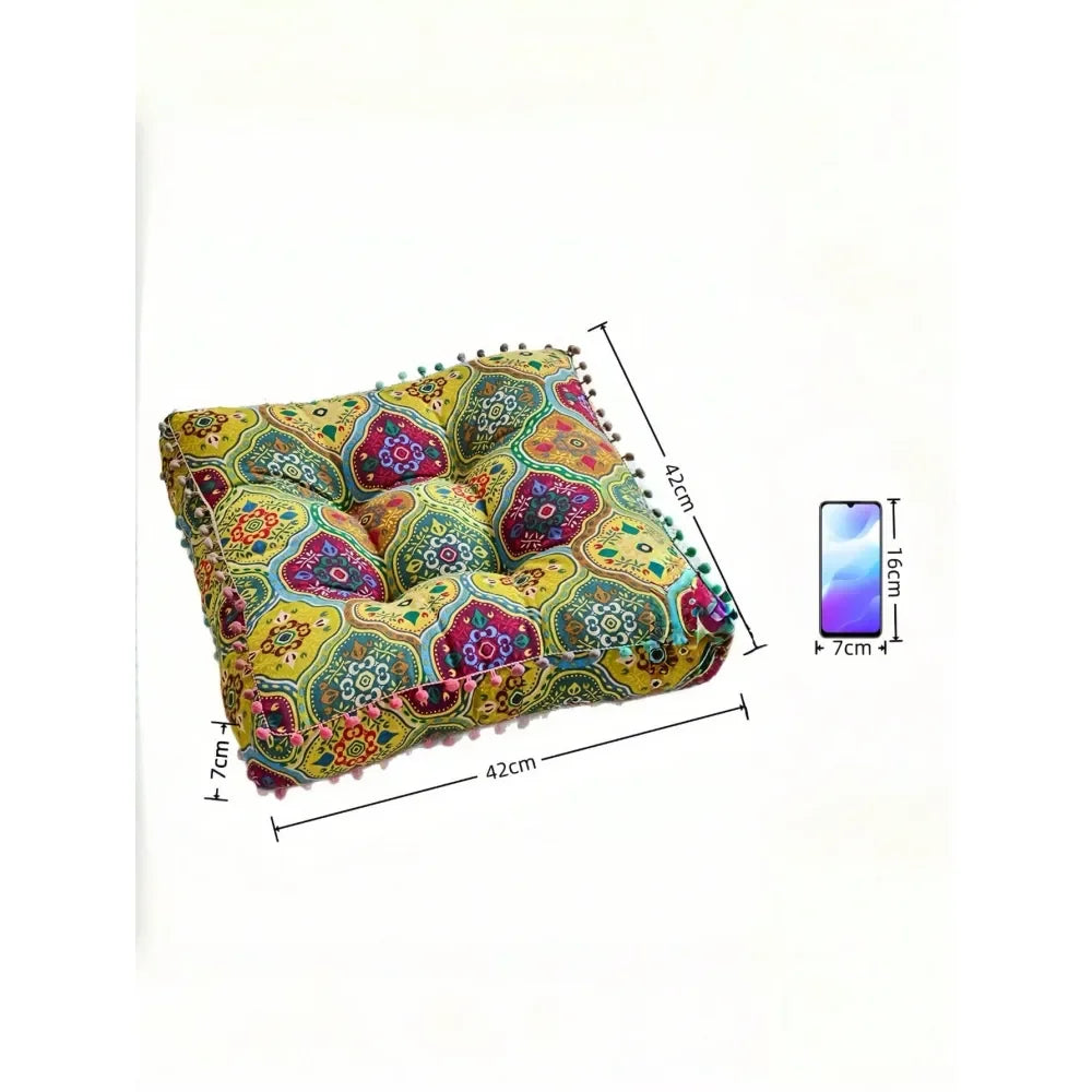 PC Thick Soft Comfortable Wear Resistant Non Slip Bottom Easy Clean Bohemian Moroccan Style Round Meditation Cushion Throw Pill