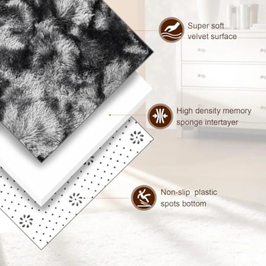 Super Soft Shaggy Rugs Fluffy Carpets 9x12 Feet Indoor Modern Plush Area Rugs for Living Room Bedroom Room Nursery Home Decor U
