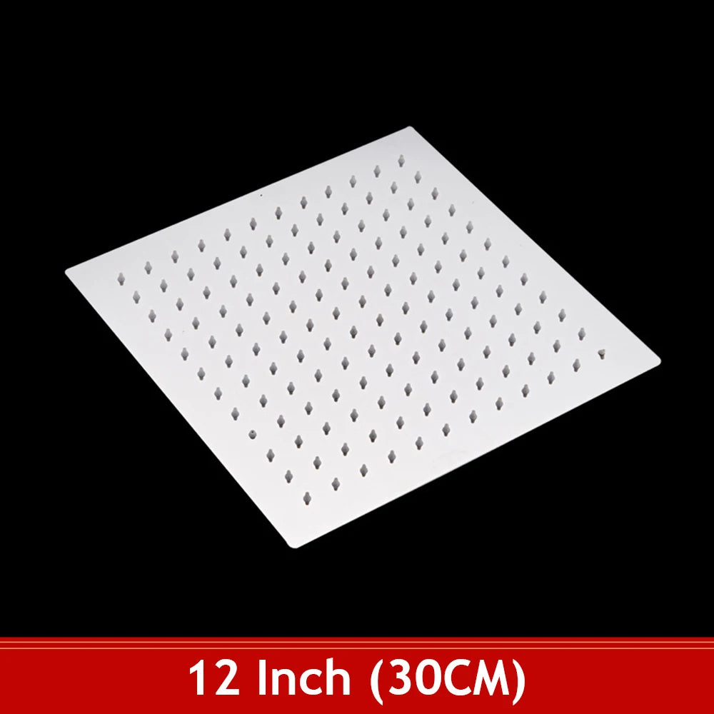 Rainfall Shower Head 12/10/8 Inch Waterfall Shower Ultra Thin 201 Stainless Steel Square Rain Showerheads Bathroom Accessories