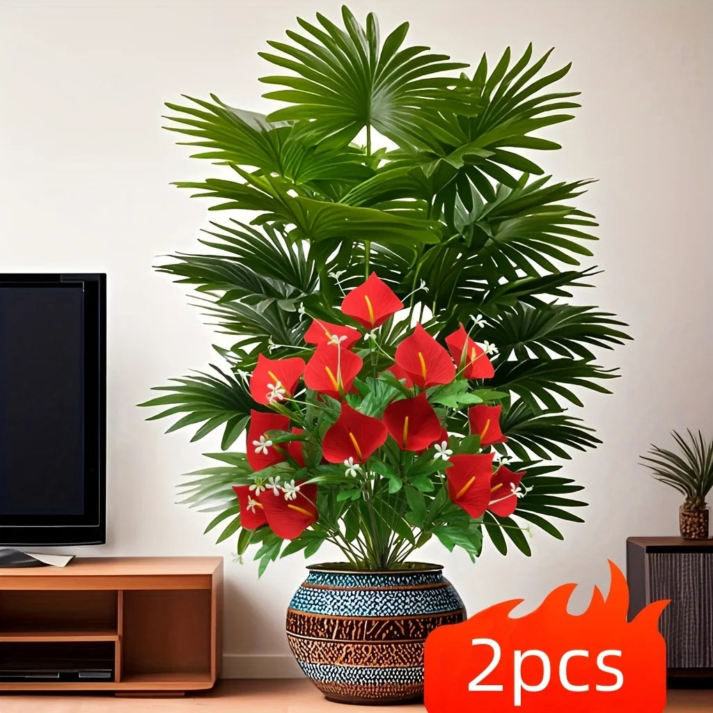 Elegant Artificial Calla Lily Palm Tree Duo For Home