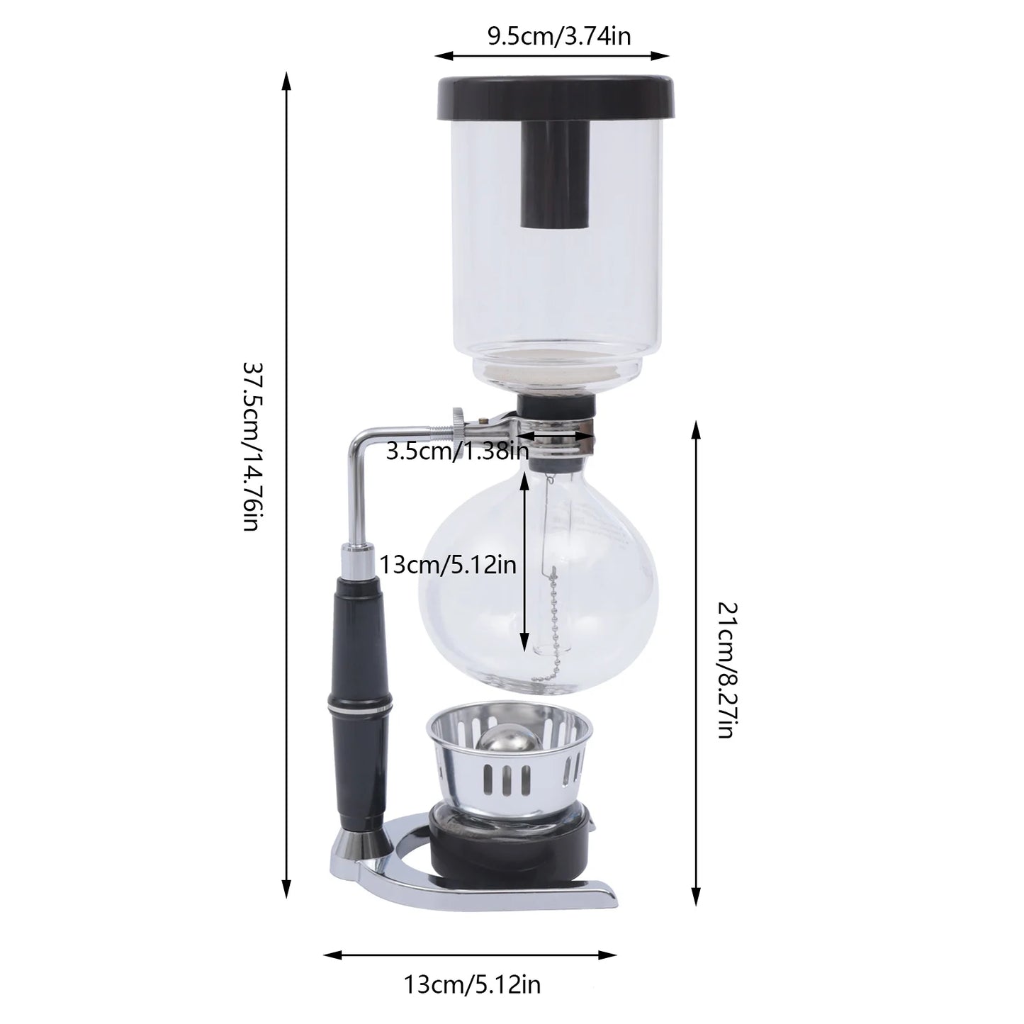 Retro Siphon Coffee Pot Glass Vacuum Brewer Tabletop