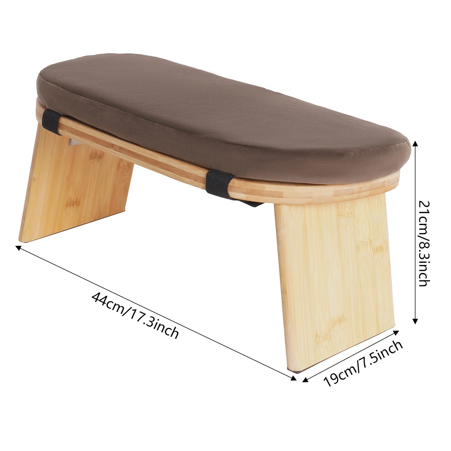 Bymaocar Meditation Bench, Foldable& Ergonomic Meditation Stool, Foldable Kneeling Meditation Bench  Coffee/Gray/Green Color