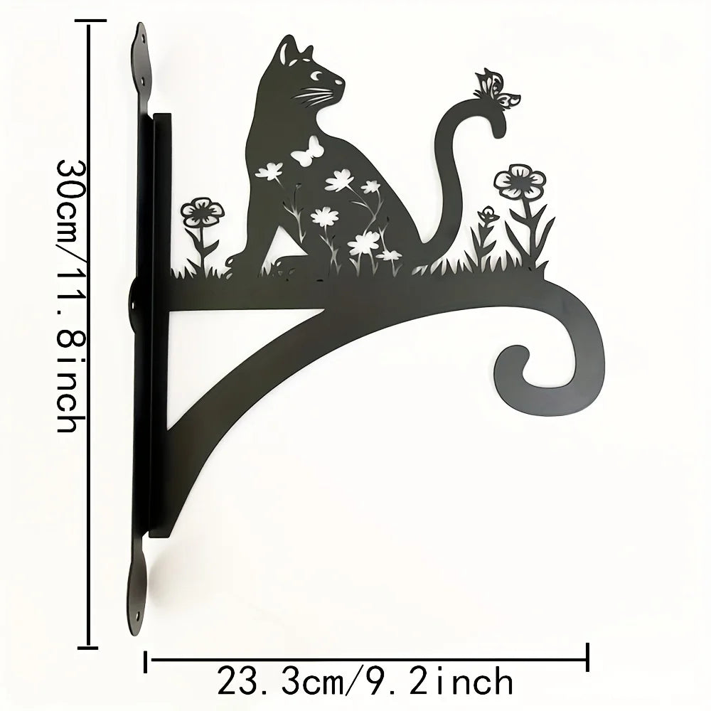 Iron Decorative Bracket With Plant And Outdoor Bird Feeder