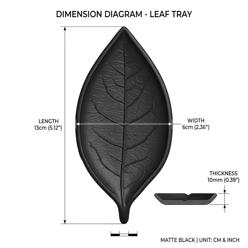 Minimalist 3D Leaf Jewelry Dish, Decorative Vanity Tray for Ring, Necklace & Bracelet Storage, Elegant Desktop Organizer Display
