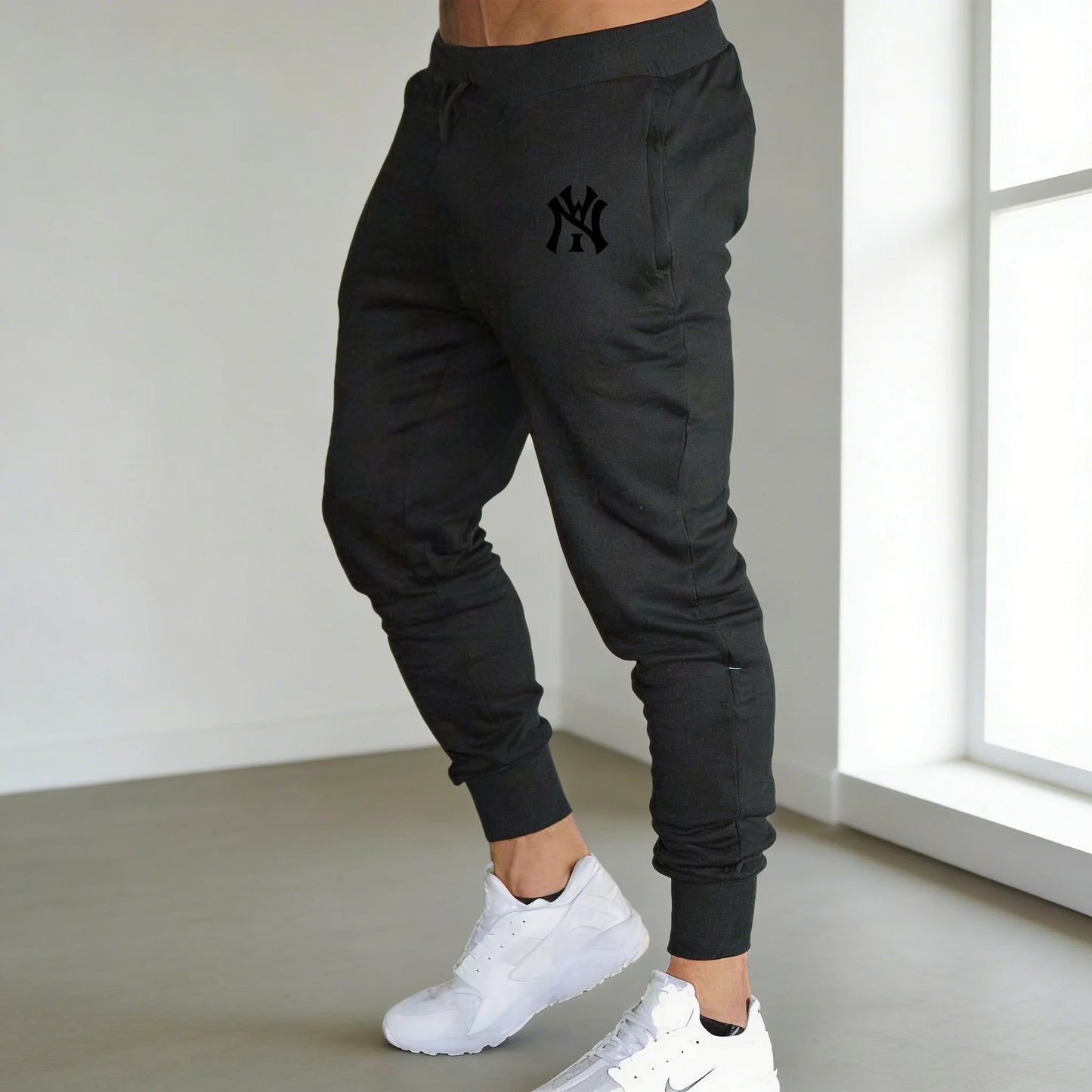 Men's New Ink Printing Training Pants Casual Sports Running Workout Jogging Gym Sweatpants Long Trousers