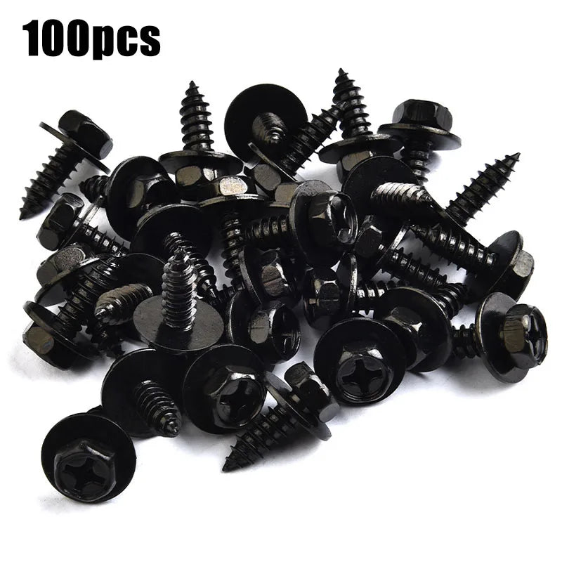 Car Bumper Fender Fastener Clip Hex Head Self Tapping Screws Universal Car Fender Splash Seal Guards Rivet Clip Screws Fasteners
