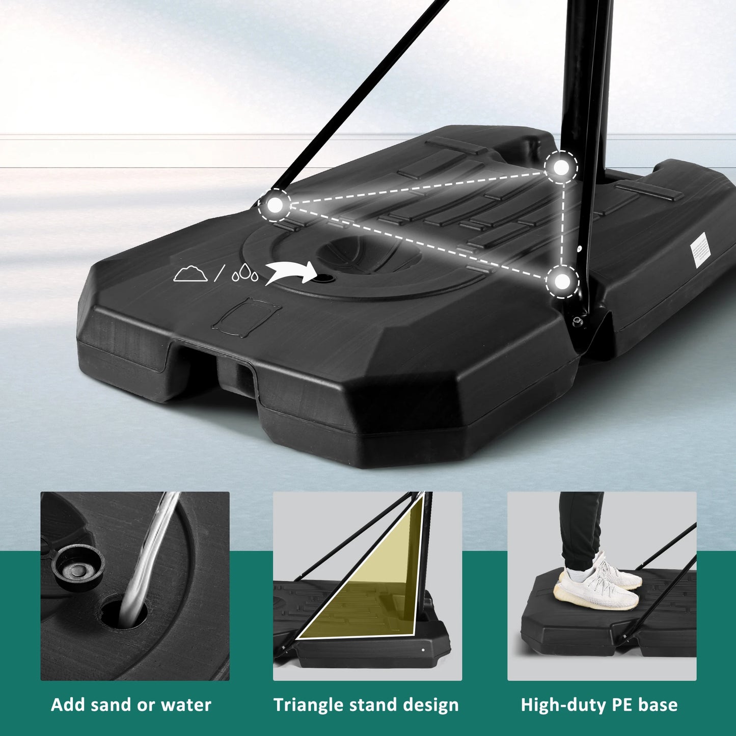 Portable Basketball Hoop System for Outdoor Play and Practice