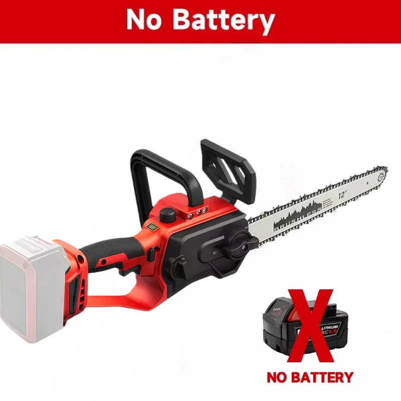 Milwaukee 12 Inch Brushless Chain Saw Cordless Electric Trimming Chain Saw Garden Woodworking Cutter for Logging and Trimming