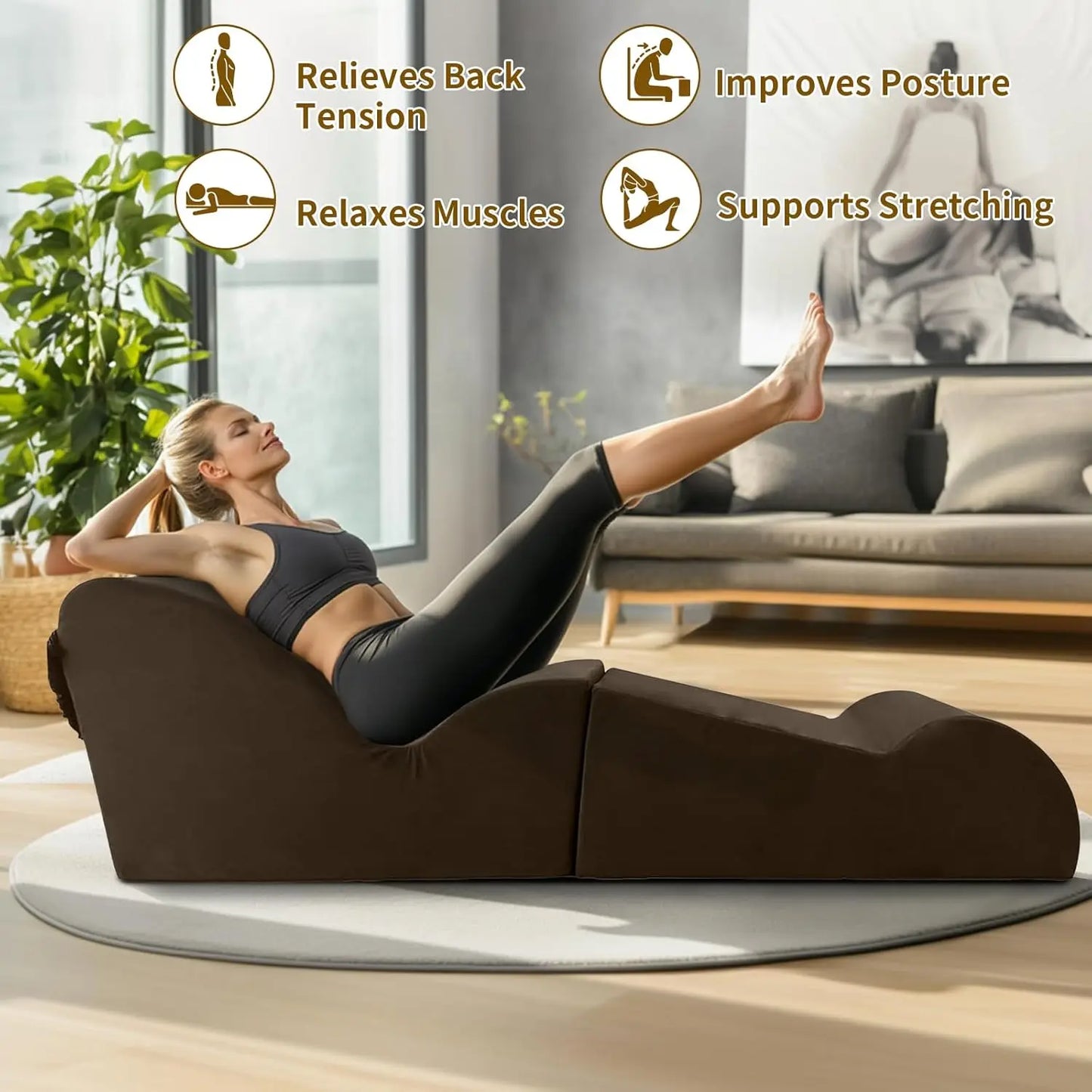 Ergonomic Yoga Chair Chaise Lounge Living Room Meditation Stretching Foam, Customized