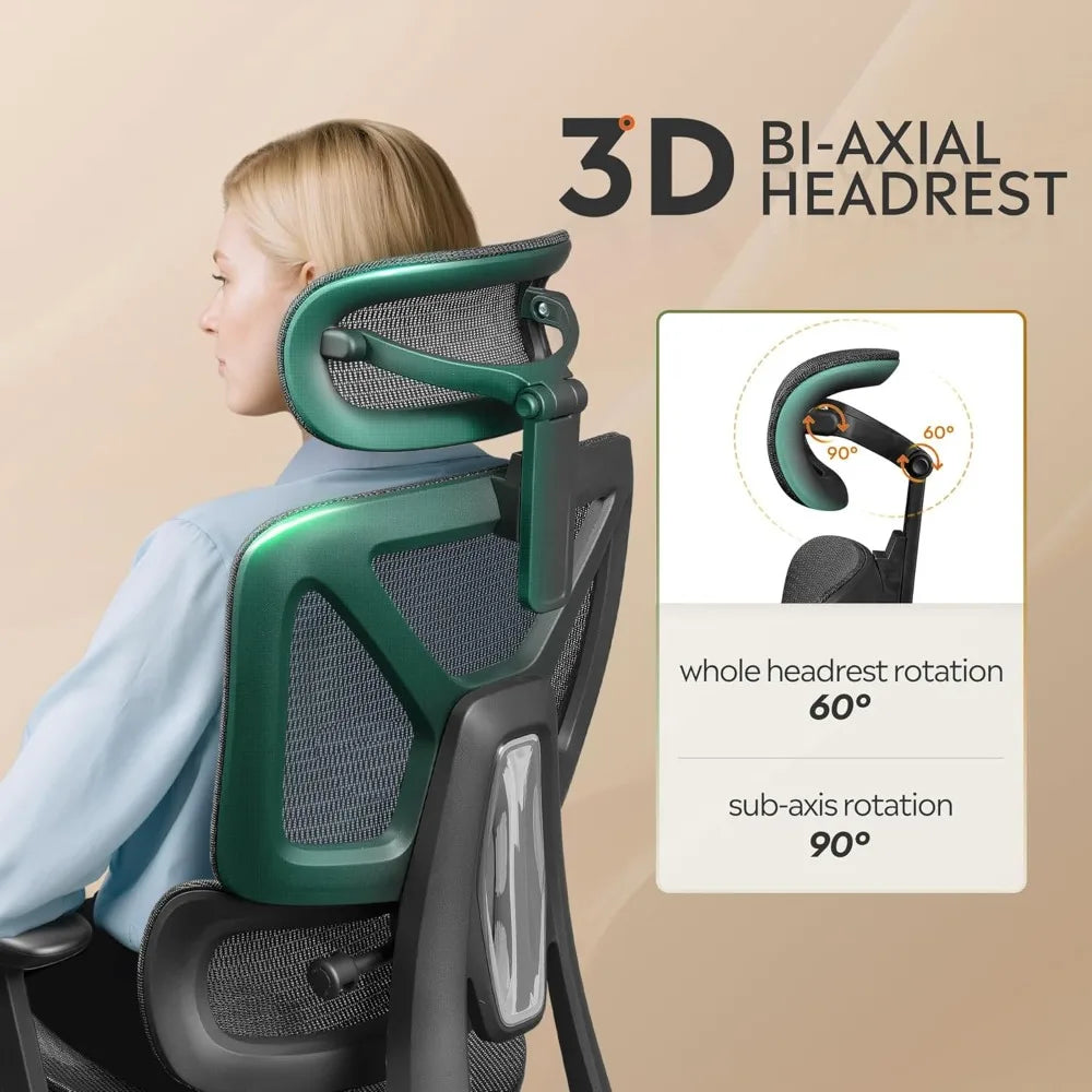 Ergonomic Mesh Office Chair With Footrest And High Back