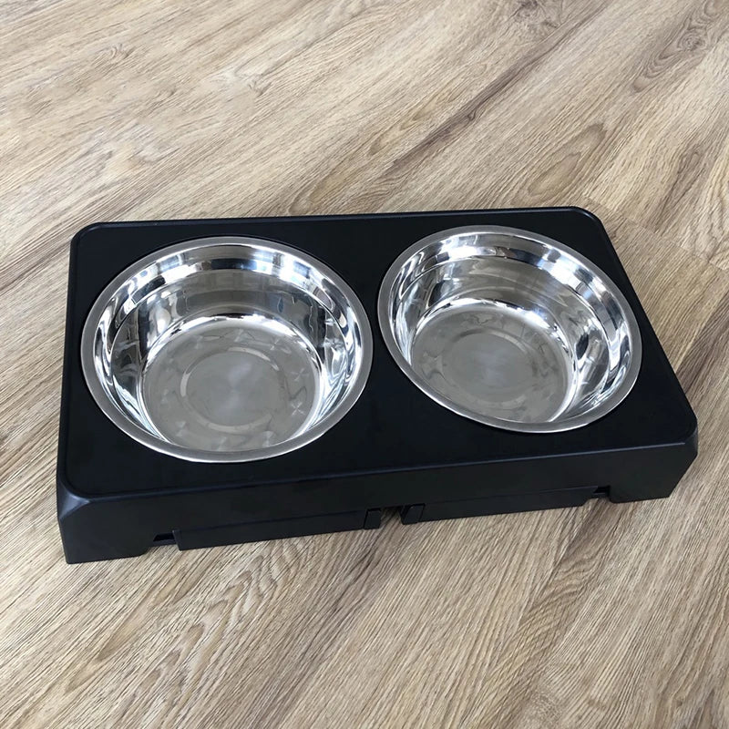 Booteely Elevated Dog Feeder With Dual Stainless Steel Bowls