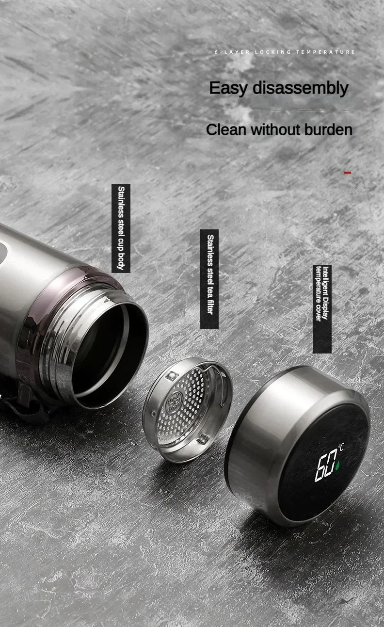Thermos Sus304 Tea Water Bottle 500ML-1Liter Stainless Steel Vacuum Flask Portable Cups Bottle with LED Temperature Display