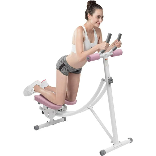 Ab Machine Ab Trainer Abdominal Workout Machine Waist Cruncher Core Toner Shaper with LED Monitor Ab Swing Height Adjustable Abd