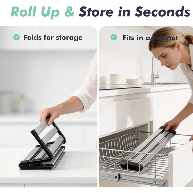 Space Saving Foldable Sink Dish Drying Rack For Kitchen