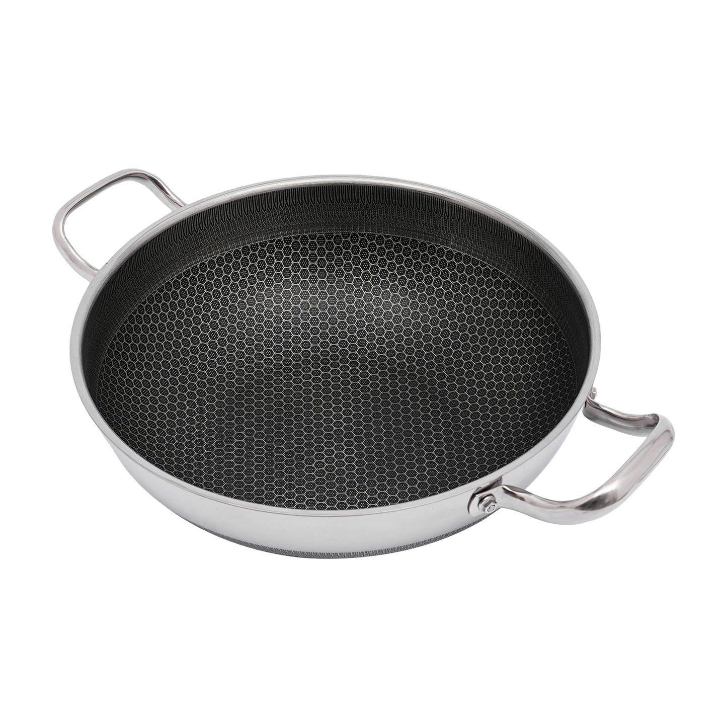 Stainless Steel Non-Stick Pan, Non-Stick Frying Pan, Fast Heat Conduction, 1.8kg Weight, 12.59in Diameter, for Cooktops Kitchen