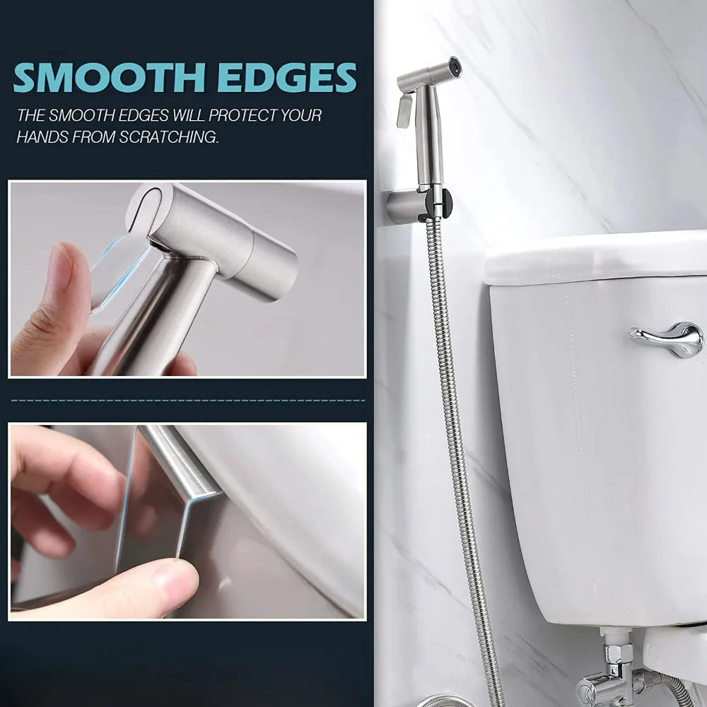 Handheld Bidet Sprayer for Toilet Adjustable Water Pressure Control Bidet Hose Attachment Shower Spray Cloth Diaper Sprayer Kit