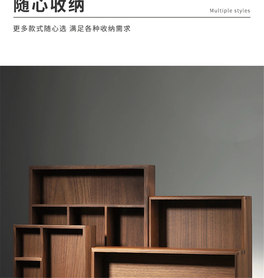 Black Walnut Wood Storage Box Chinese Tea Table Living Room Office Desktop Key Jewelry Solid Wood Tea Set Storage Box