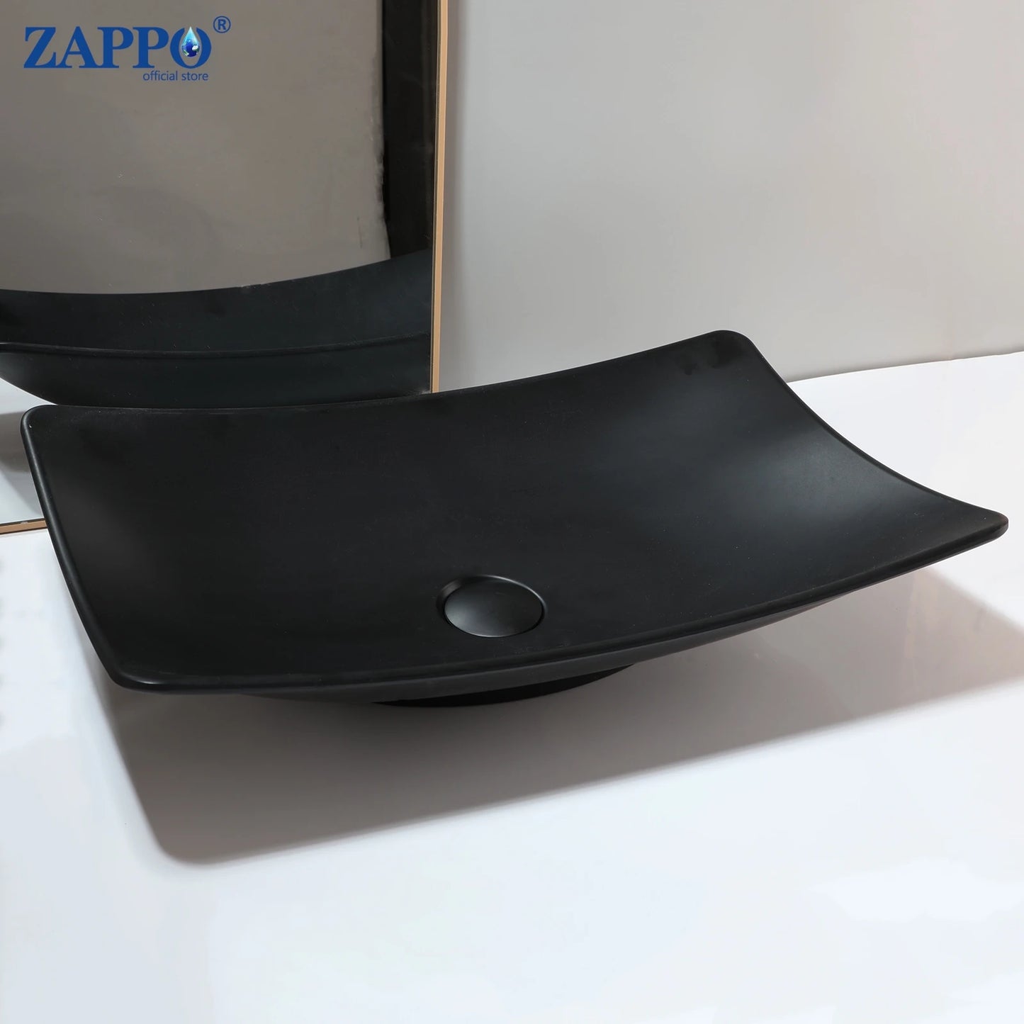 ZAPPO Vessel Sink With Drain Stone Resin Washbasin