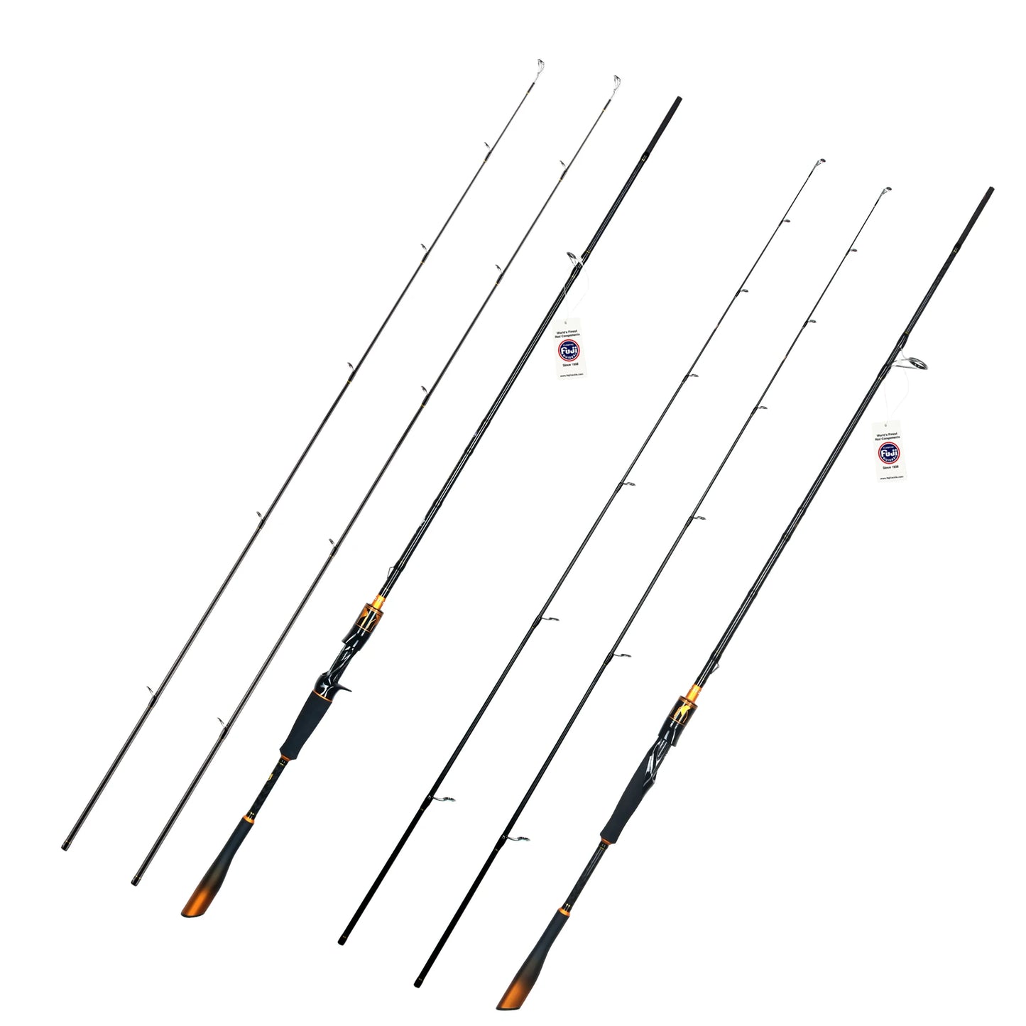 BIUTIFU Spinning Casting 2Tips Fishing Rods 1.8m 1.98m 2.1m 2.25m 2.4m 2.55m 2.7m Fuji Guide 2 Sections T1000 Carbon Baitcasting 7-80g Lure Bass Pike Fast Surf Pole