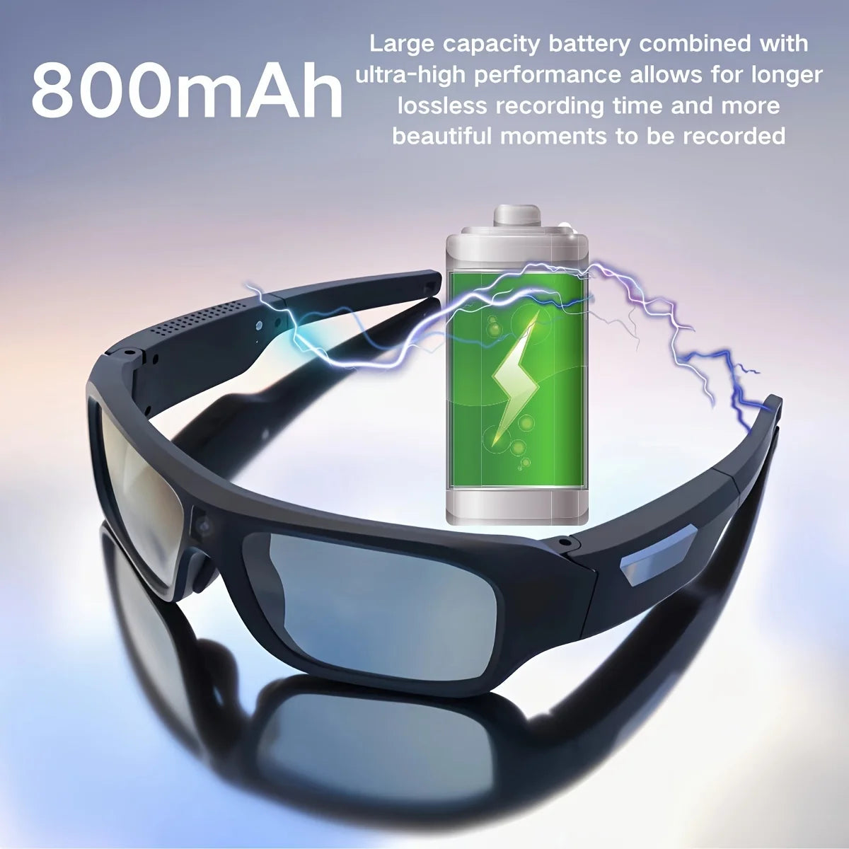 4K 64GB HD FPV Smart Glasses Camera Video Recording Mini Wireless Bodycam Vlogging POV Action Sports Motorcycle Cycling