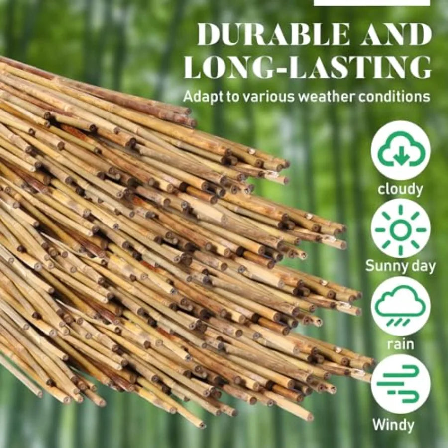 Bamboo Plant Stakes Natural Garden Support Sticks for Climbing Plants Sturdy Bamboo Garden Stakes for Tomato Beans Flowers and