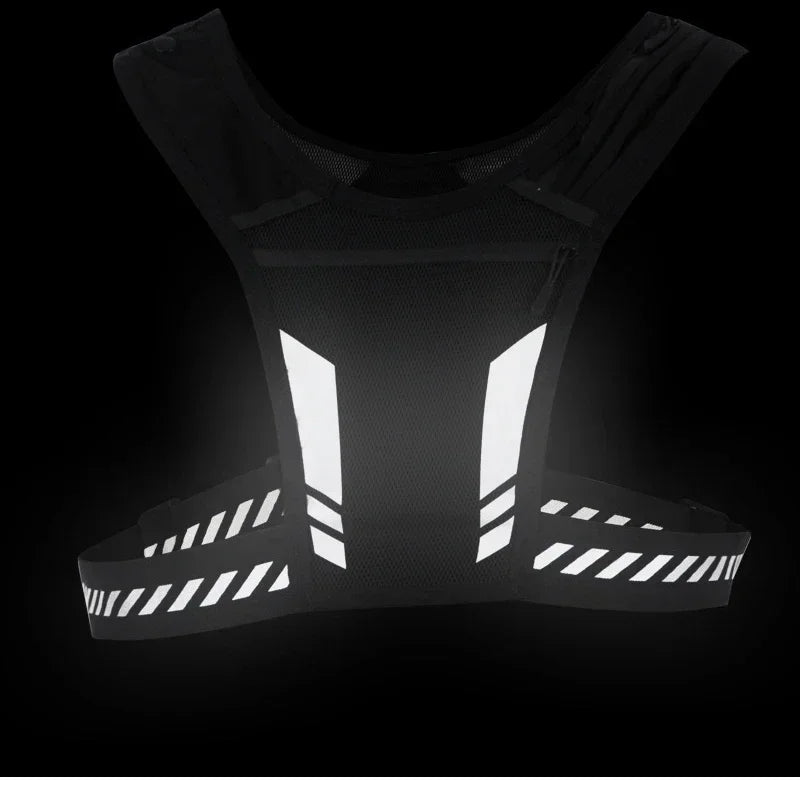 Reflective Running Backpack Lightweight Sports Running Cycling Vest Mobile Phone Cards Bag Men and Women Jogging Fitness Vest