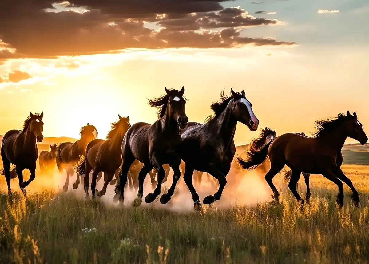 Beautiful Running Horses Canvas Painting Animal and Prints Wall Art Pictures for Living Room Office Home Decor Cuadros