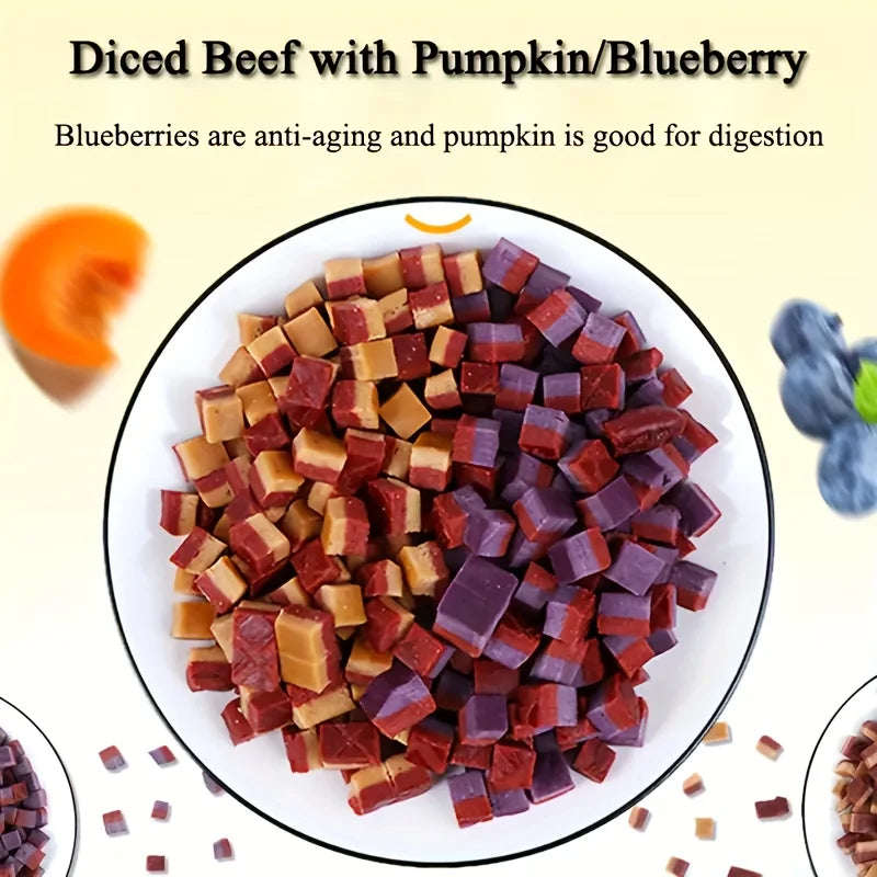 100g Beef and Meat Cubes Dog Treats for Small Medium and Large Dogs Healthy and Easily Digestible