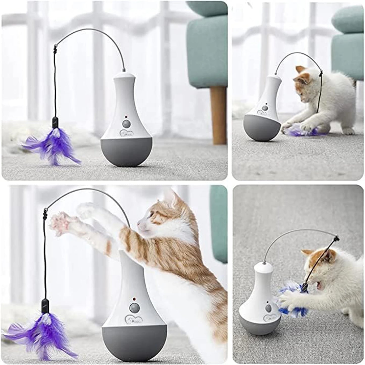 Automatic Rotating Feather Toy For Active Indoor Cat