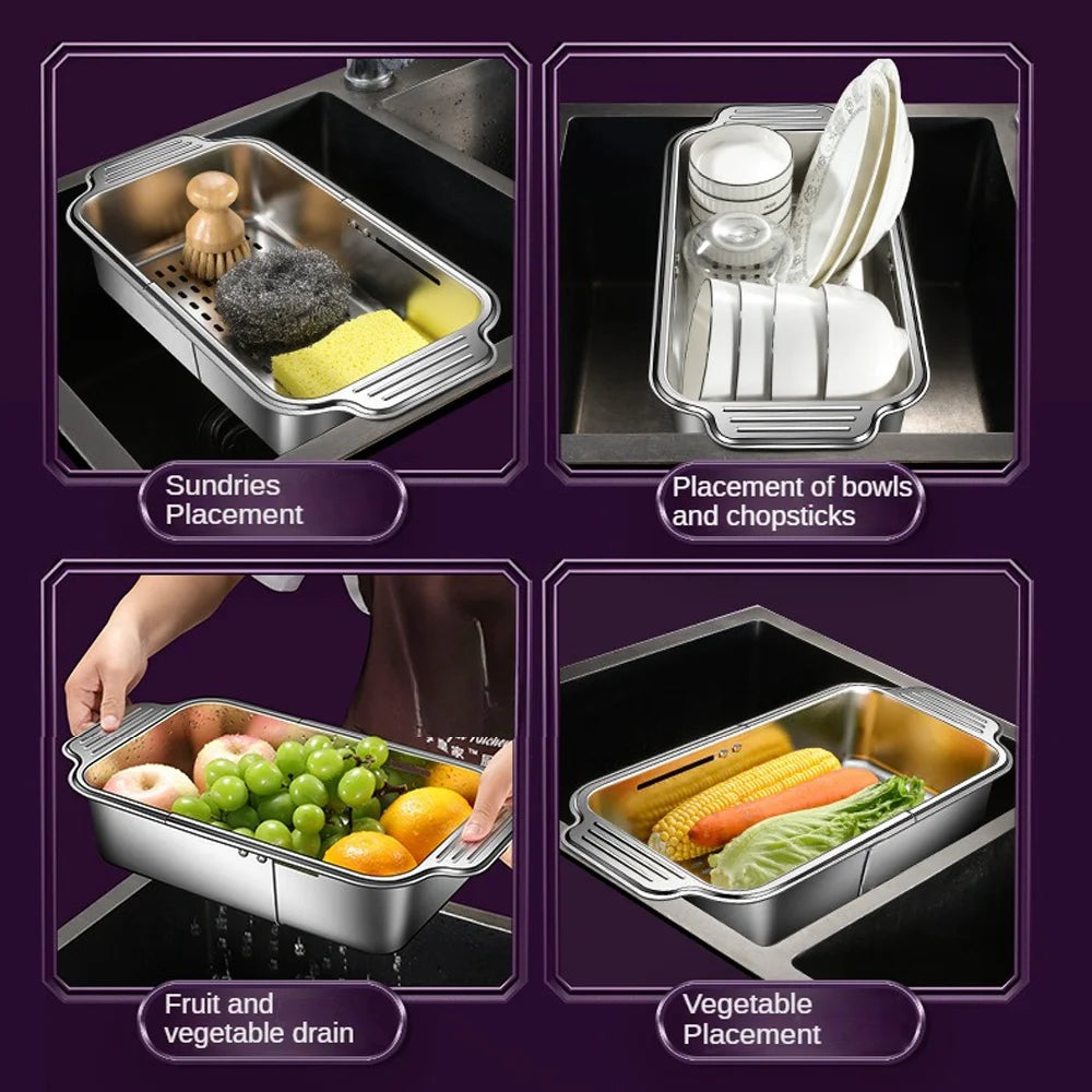 Stainless Steel Telescopic Sink Filter Basket For Pasta