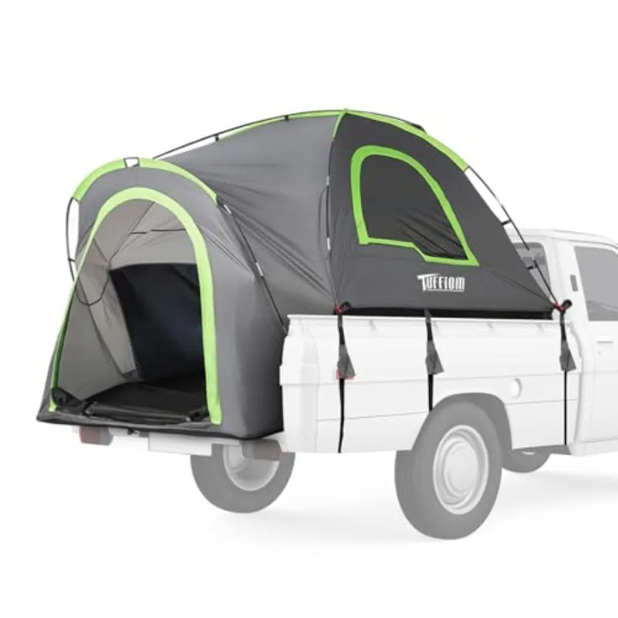 Update 5.5-6ft Pickup Truck Tent for Camping Truck Bed Tent with Reinforcement Fiberglass Poles PU2000 Waterproof and Rainfly f
