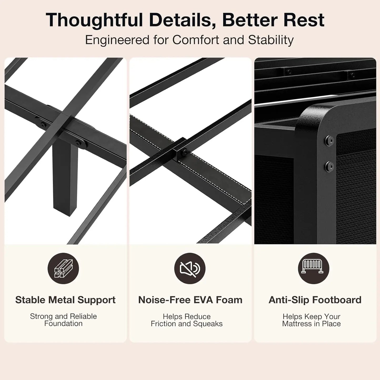 Luxury Upholstered Bed Frame With Spacious Storage Drawers