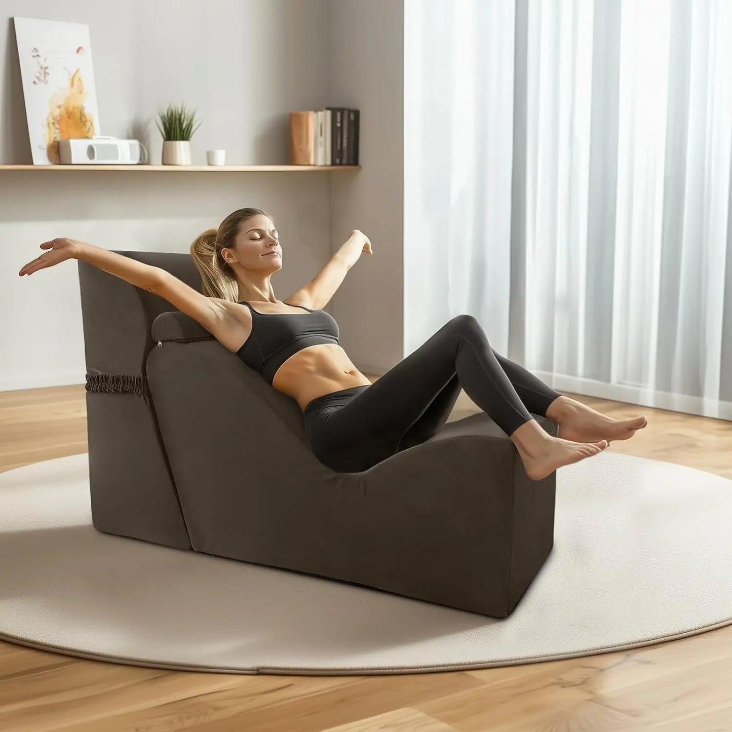 Ergonomic Yoga Chair Chaise Lounge Living Room Meditation Stretching Foam, Customized