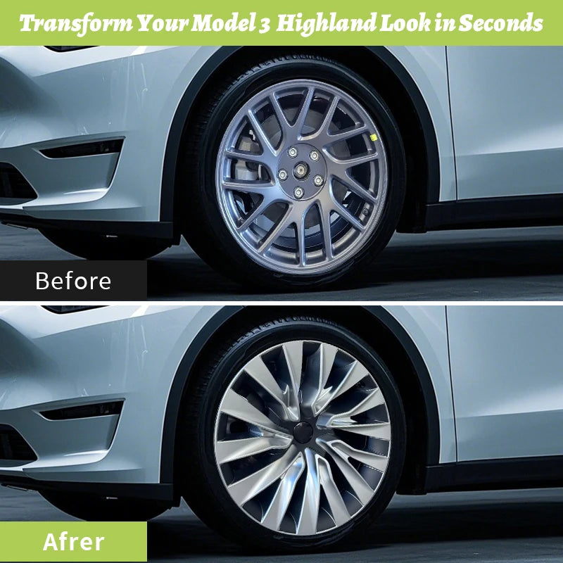 4PCS Wheel Cap 18 Inch Turbine Automobile Hubcap for Tesla Model 3 Highland 2024-2026 Hub Cap Performance Replacement for Tesla