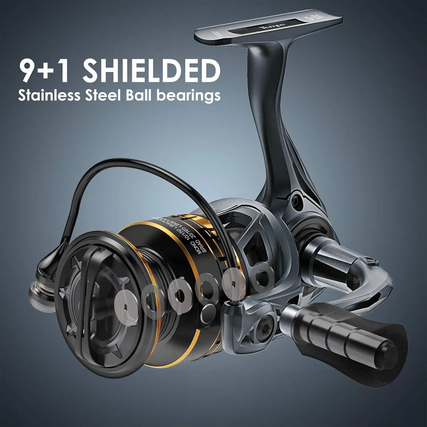 Spinning Reel, 9+1 BB Incredibly Smooth Fishing Reels, Carbon Fiber Ultralight Spinning Reels Stainless Steel Main Shaft Saltwater And Freshwater Fishing Reels
